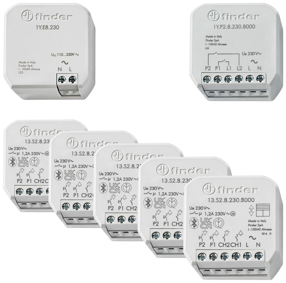 EB-Jalousieaktor-Set FINDER 13.S2 Bluetooth 6A 200W AC 2×Eingang