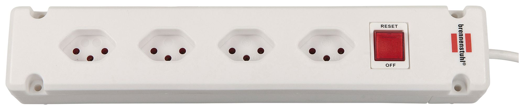 Prise multiple Bremounta interrupteur 4×T13 90° 3m H05VV-F 3×1mm² bc