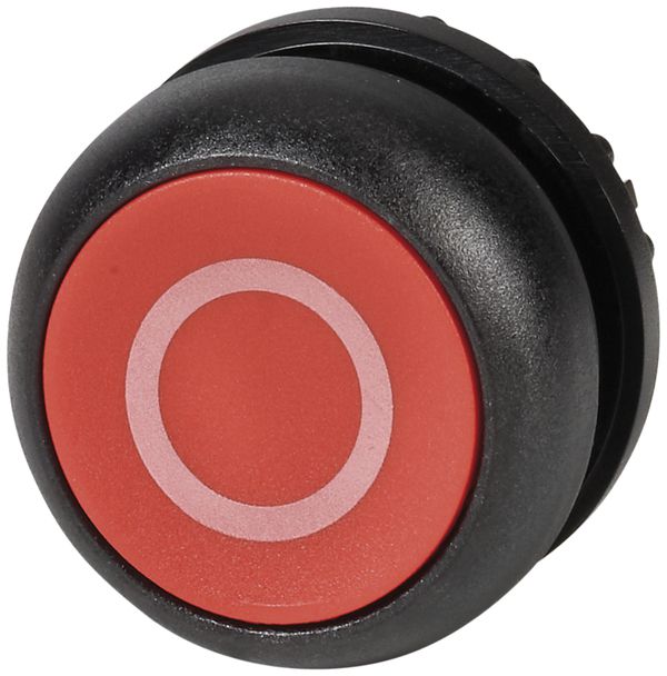Pulsante ETN RMQ piatto O rosso, ad impulso, anello nero