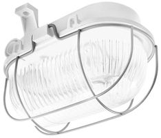 LED-Leuchte oval mit Schutzgitter, Glas klar gerippt 5W 3000K 570lm IP44