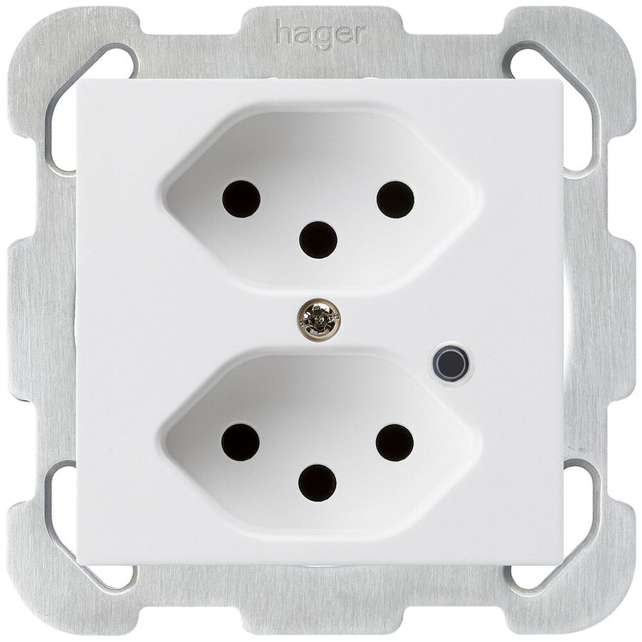 Presa INC Hager kallysto 2×T13 illuminato B bianco ultra