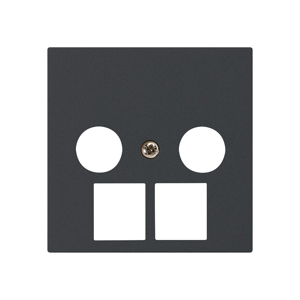 Placca frontale kallysto 2×coassiale/2×RJ45 nero