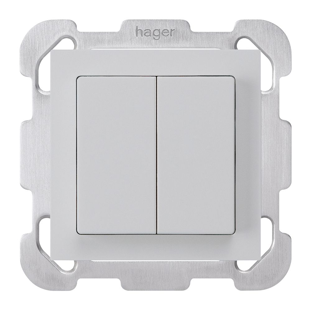 UP-Taster kallysto AR 2L hellgrau mit Befestigungsplatte