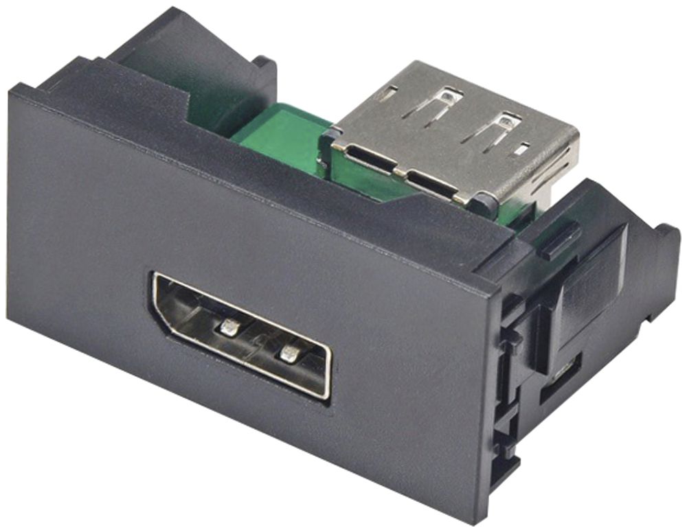 Modulo DisplayPort Cecoflex per sistema di montaggio AV, f/f, nero