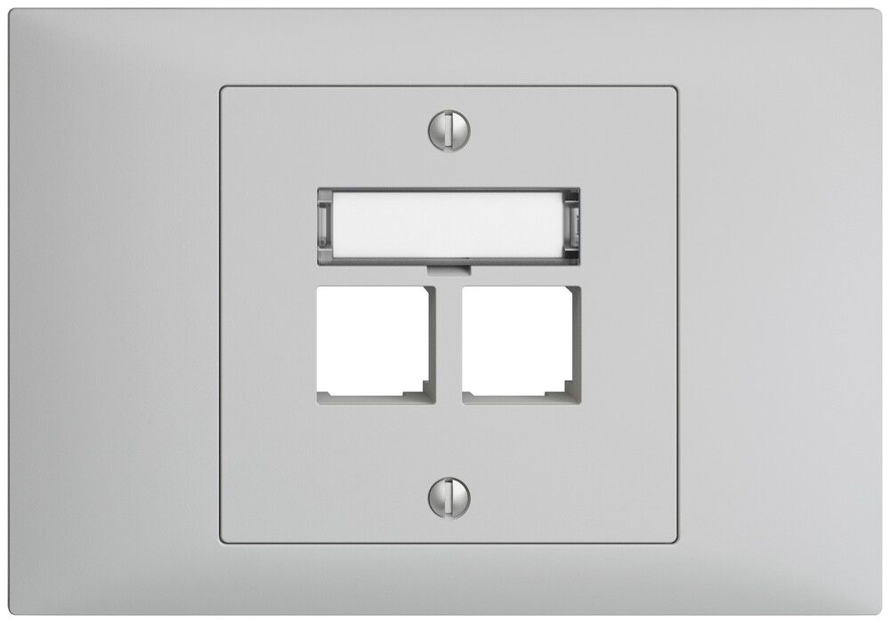 EB-Montageset S-One EDIZIOdue BKE für 2×RJ45 gerade, hellgrau