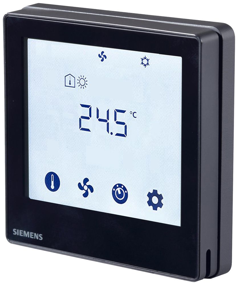 UP-KNX-Raumcontroller Siemens RDF800KN/VB, Touch, 230VAC 5S 5A, schwarz