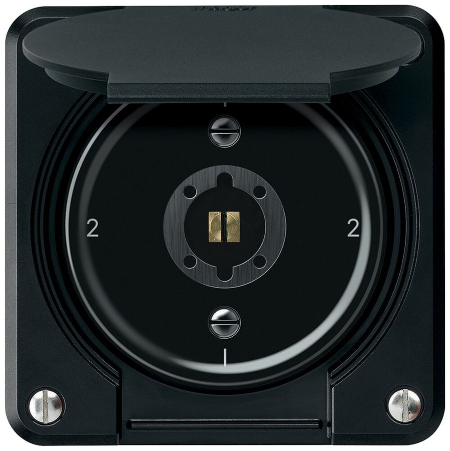 Interruttore a chiave robusto deviatore 16A 250V 86×86mm nero