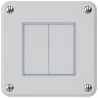 Contact à poussoir ENC robusto IP55 2×1P gris