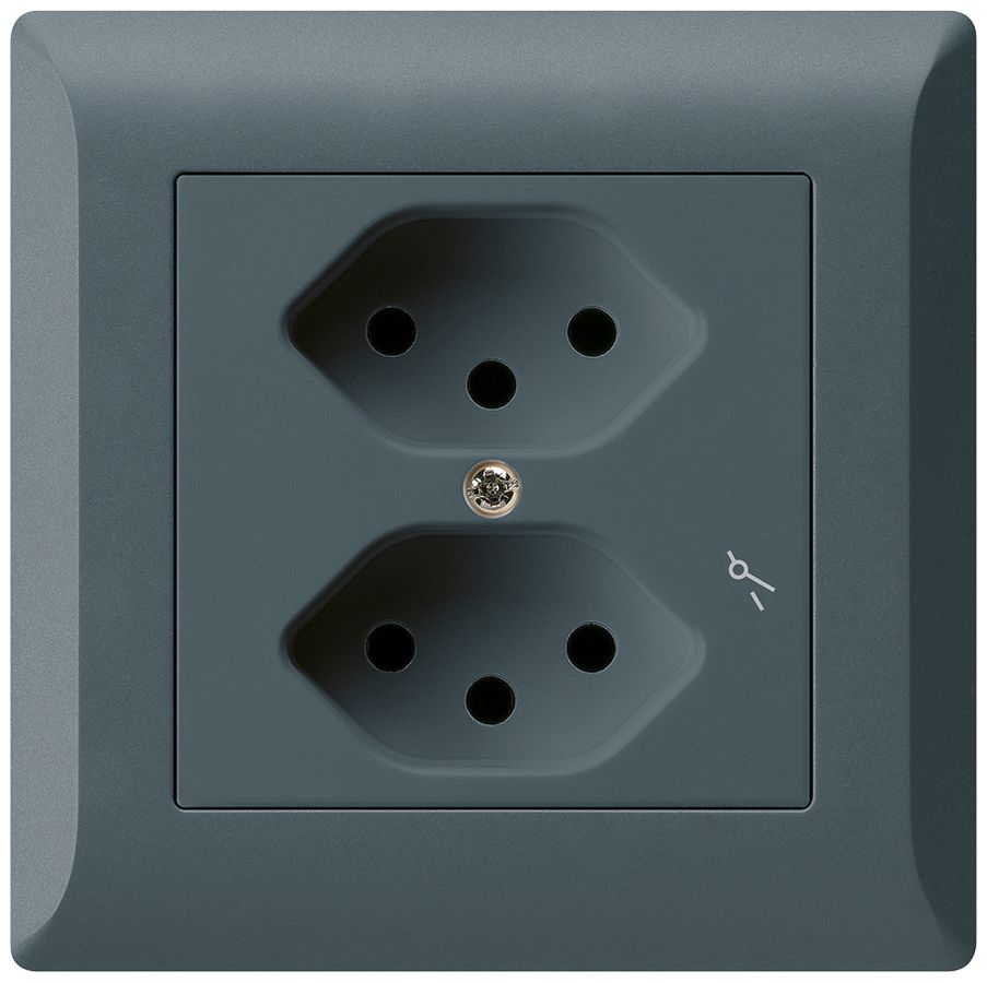 UP-Steckdose kallysto.line 2×T13/1 anthrazit