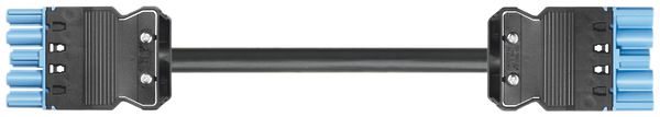 Verlängerung Wieland GST18i5 5×1.5mm² 250V+n.SELV 16A 2m blau Stecker-Buchse Cca