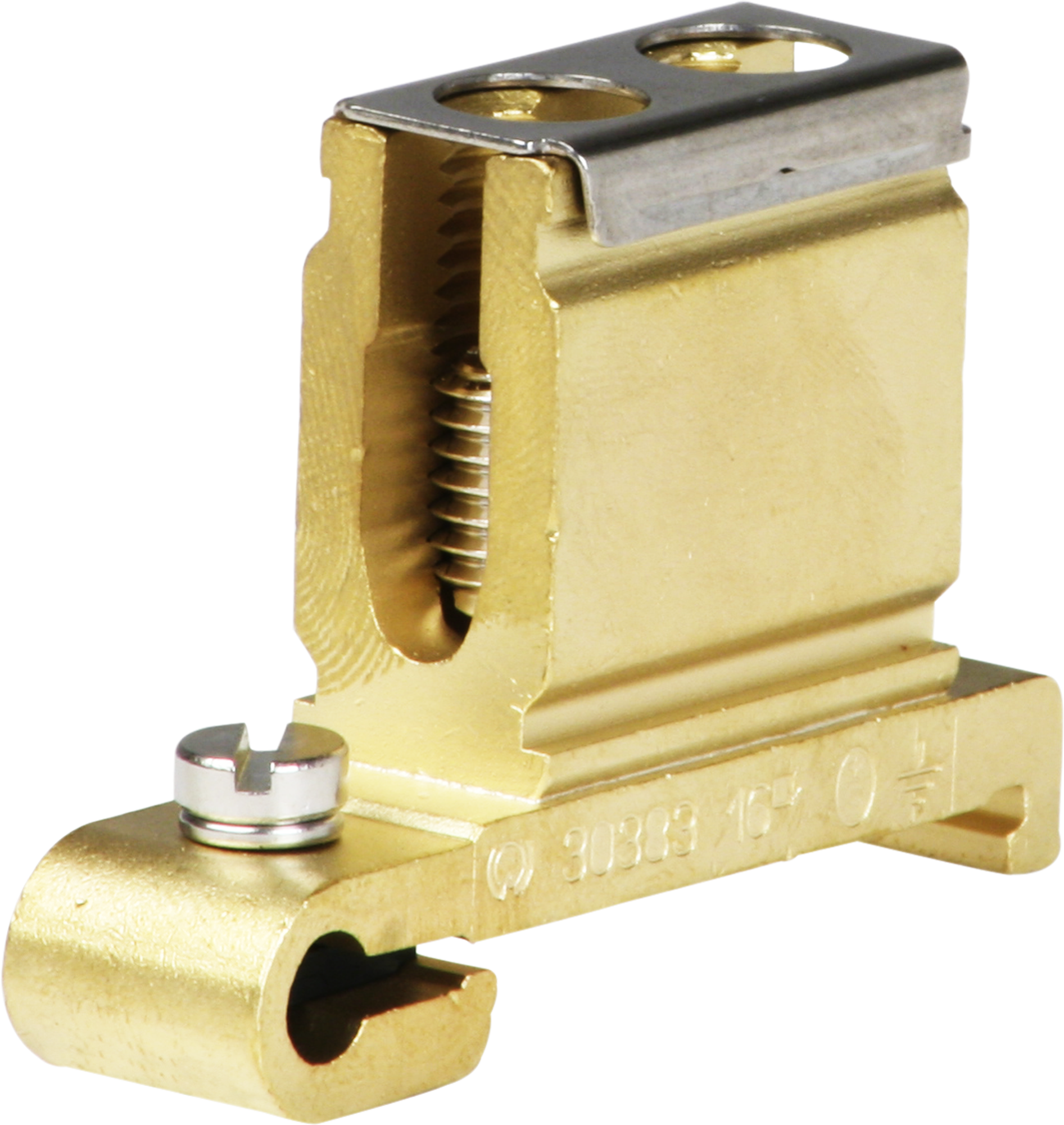 Borne de terre joignable Woertz 6…16mm² raccordement à vis 1×1 rail DIN 35mm