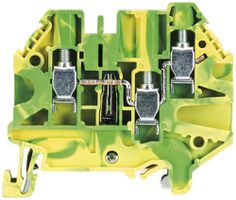 Morsetto di terra componibile WT 0.14…6mm² 3×vite 1 piano guida TH35/G32 ve/gi