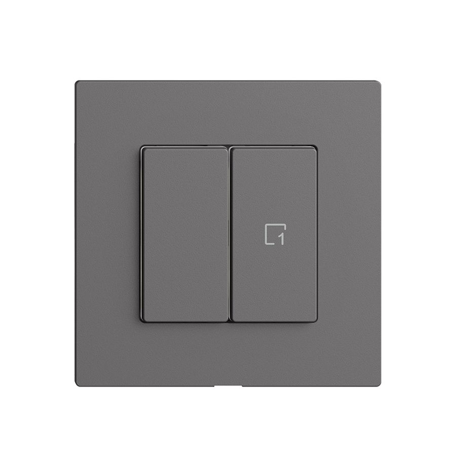 Abdeckset zu Druckschalter 1K Szene/2T Edue Wiser dunkelgrau