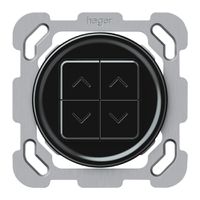 Interrupteur stores ENC origin 2P 4×touches 77×77mm noir