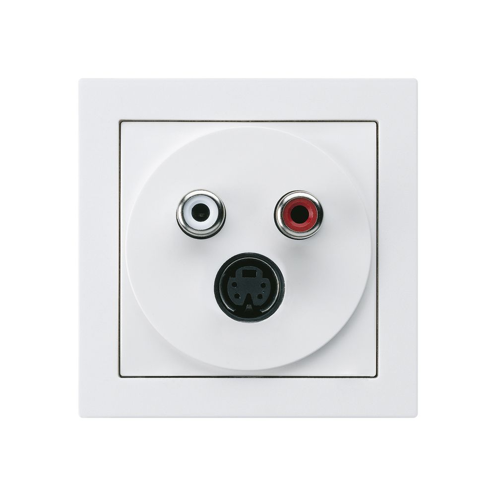 Anschlussdose kallysto A S-Video +Audio RCA weiss