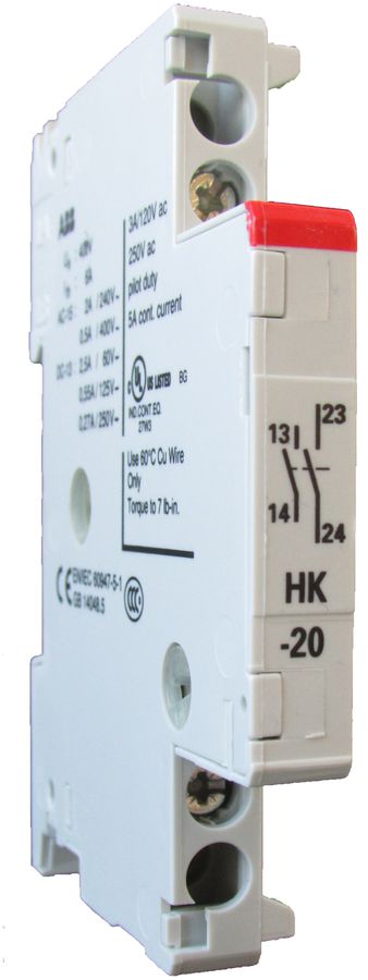 Blocco di contatti ausiliare ABB HK-02, 2R, per salvamotore MS325