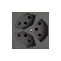 Steckdose EDIZIO.liv SNAPFIX® 3×T13 1×S mit Shutter dgu