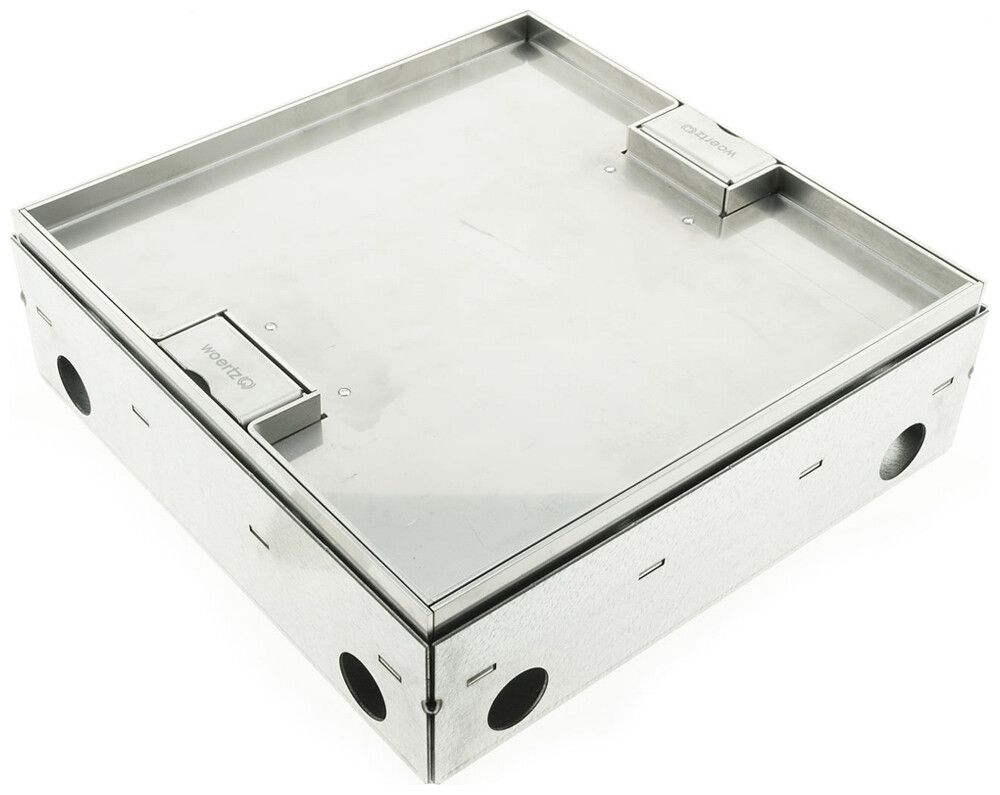 Scatola da suolo Woertz WAK Cr 200×200×75mm altezza fondo 75…100mm con bordo