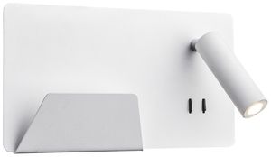 LED-Wandleuchte SLV SOMNILA SPOT LEFT 15W 3000K mit Leselicht und USB weiss