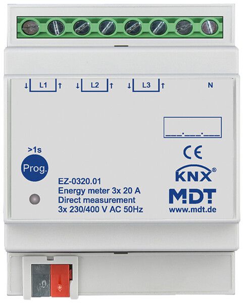 Contatore d'energia KNX AMD MDT EZ-0320.01 1L/3L 20A diretto 4UM