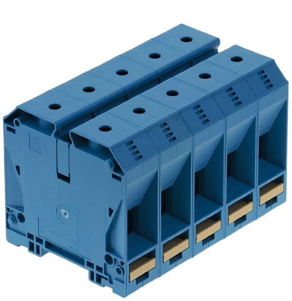 Durchgangs-Reihenklemme Weidmüller WDU N Schraubanschluss 120mm² TS35 blau