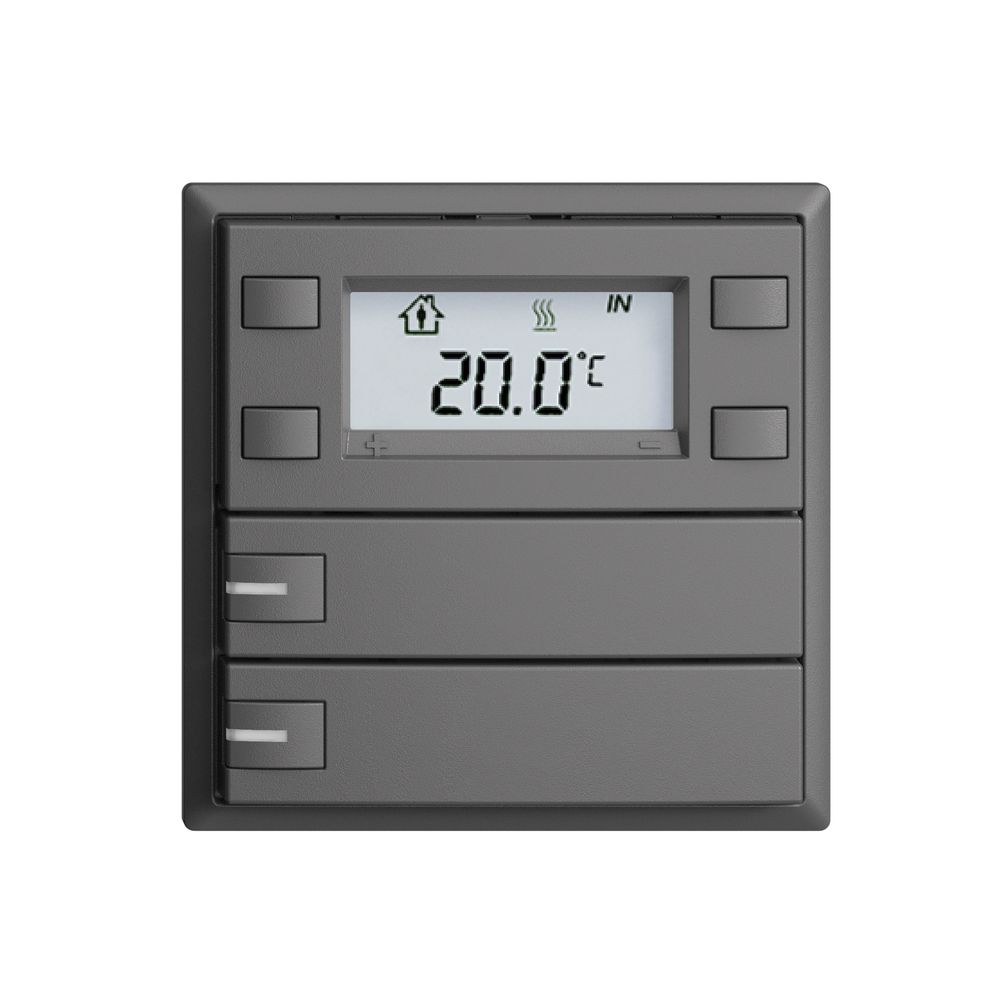 UP-RTH-Taster KNX 2-fach EDIZIOdue F dunkelgrau, mit LED RGB