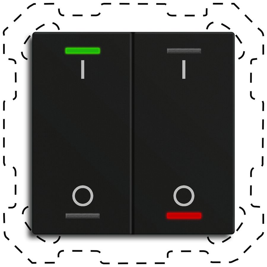 Poussoir KNX RGBW INC MDT TAL-60T2B16.02S temp 2t/4a noir mat "I/O"