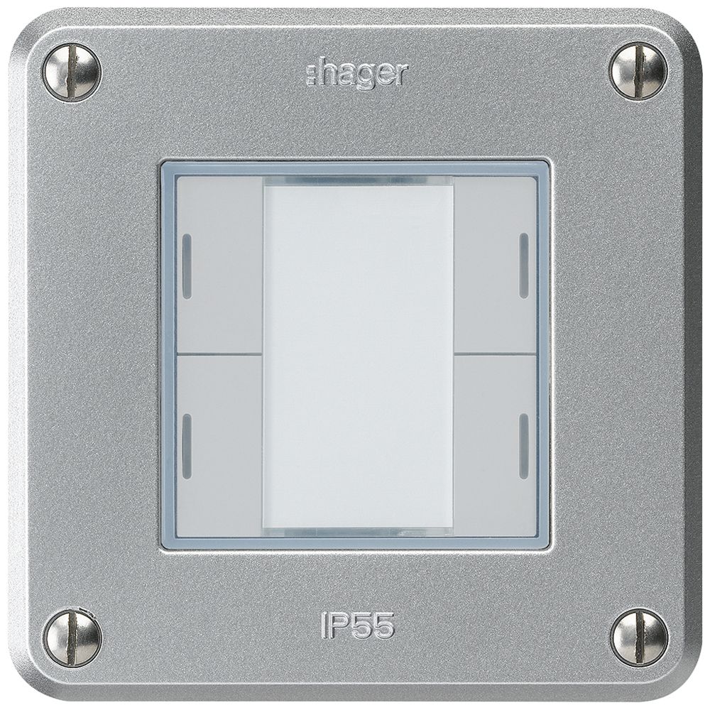 Poussoir ENC robusto C KNX 4× LED RGB s/e-link aluminium