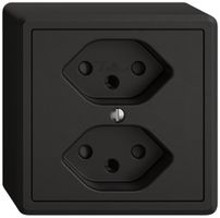 AP-Steckdose EDIZIO.liv SNAPFIX® 2×T13 mit Shutter sz