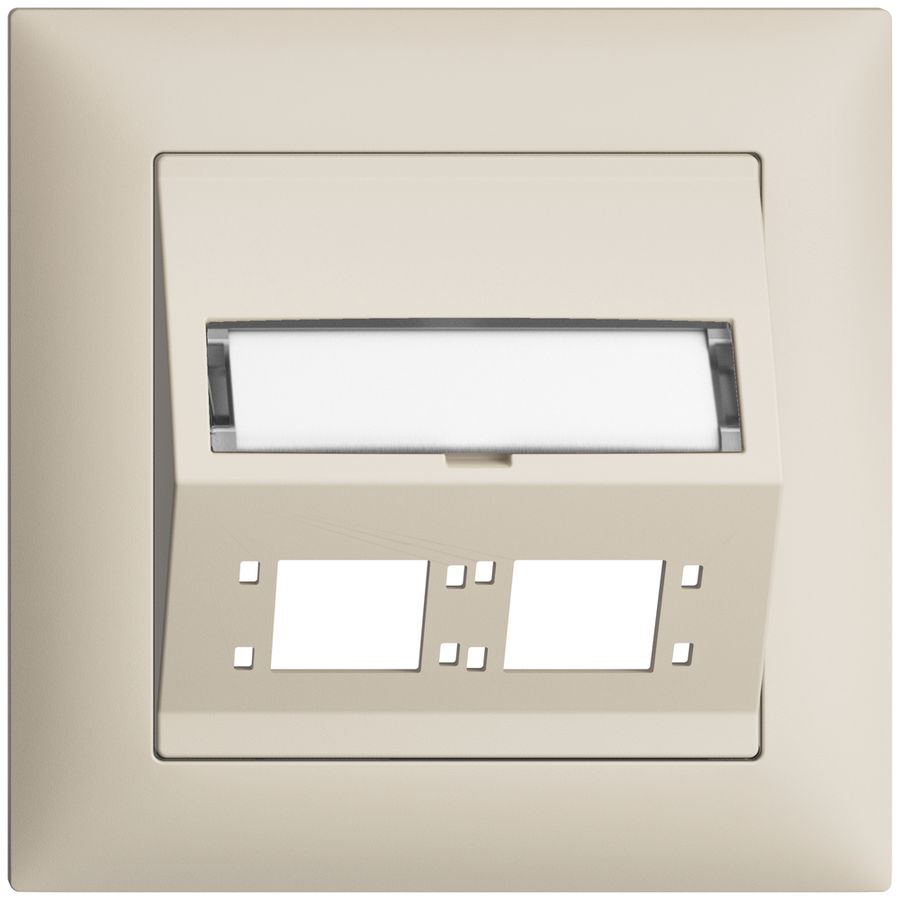 Kit montage ENC EDIZIOdue FMI sortie oblique 2×R&M cat.6A/LC spécial, crema