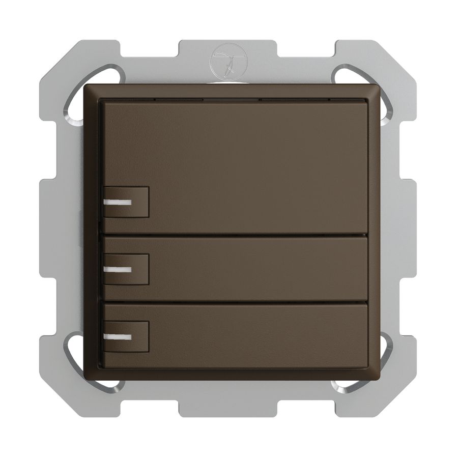 UP-KNX-Taster RGB EDUE, 250mW, m.RGB-LED, 3×Taste, 1×Tastenb., cof