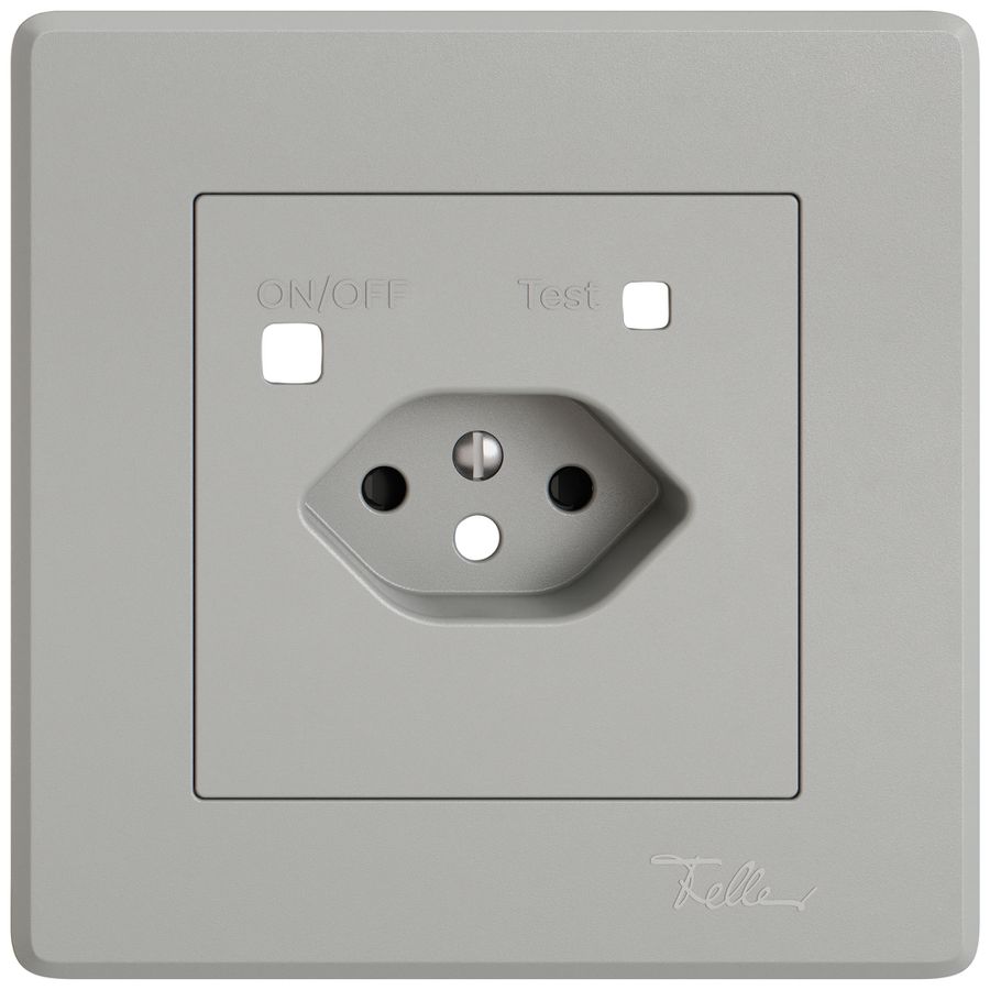 Abdeckset EDIZIO.liv für Fehlerstrom-Schutzsteckdose 96×96mm hellgrau