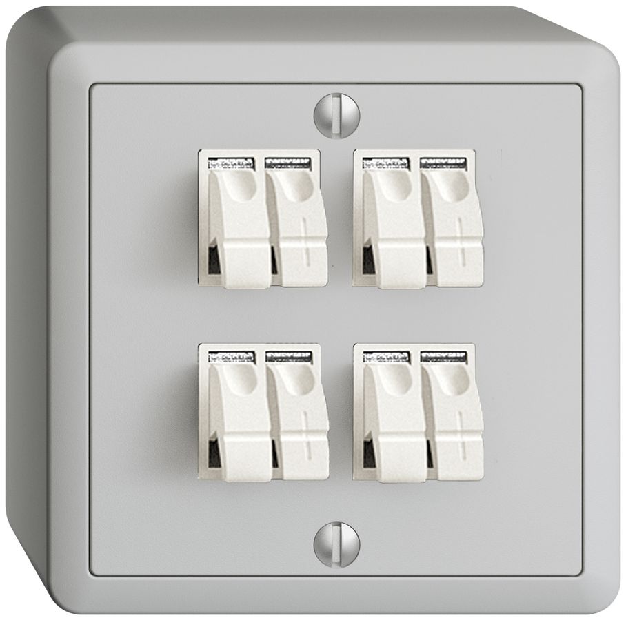 Prise AP audio FX 4×gris clair, borne à étrier pour 4 haut-parl.