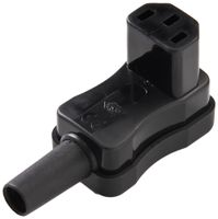 Apparatesteckdose Typ C13 (F) ELBRO 10A 230VAC abgew.hoch max.70°C schwarz IP20