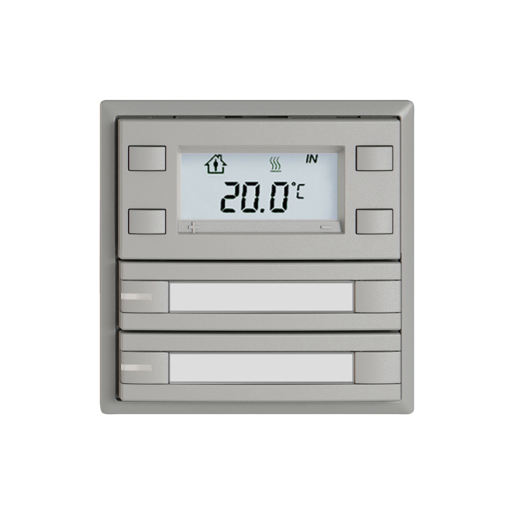 Poussoir RTH EDIZIO.liv SNAPFIX® a.RGB-LED étiqu.2×touches comm.2T grc