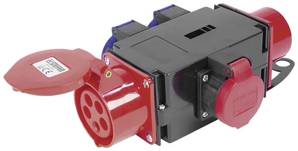 Stromverteiler A. Steffen 1×CEE 16A 5p 415V 2×T23 1×T25 CEE 16A IP44