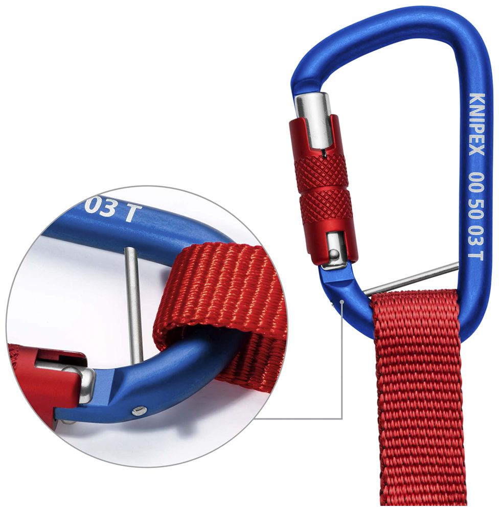 Fangleine KNIPEX 00 50 12 T BK mit Materialkarabiner max.6kg