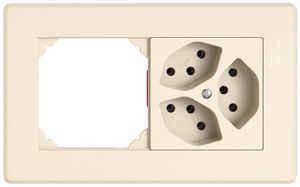 UP-Kombination EDIZIO.liv SNAPFIX® 1×2 96×156mm leer+3×T13 crema