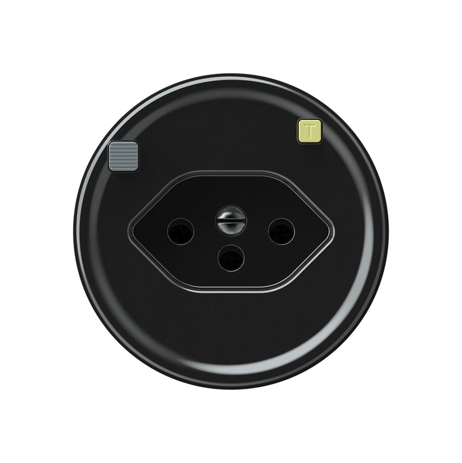 Steckdose FI origin 1×Typ 13 30mA 10A 230V 60×60mm schwarz