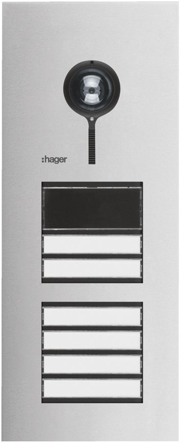 Postazione video esterna Hager elcom.one 2-fili con LED per 6appartamenti ac-pr