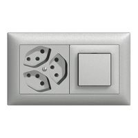 UP-Kombination EDIZIOdue 3×T13+3/1P silver, horizontal