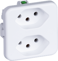 Schneider Steckdose CH 2 x T13, weiss