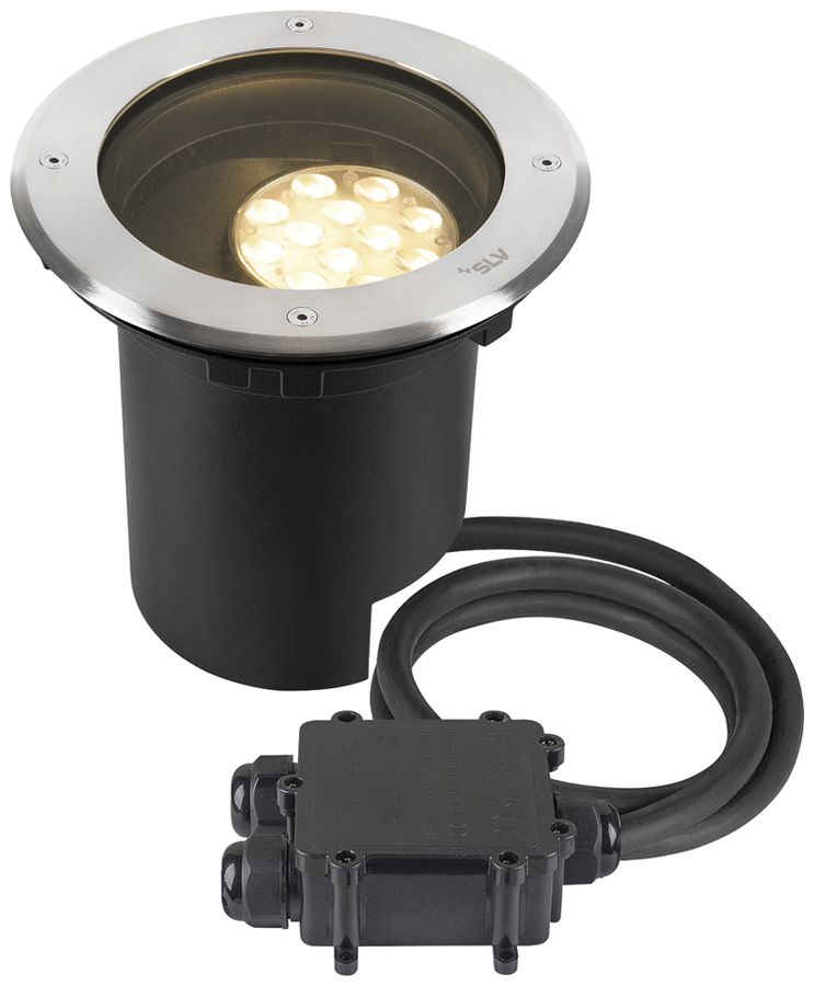 EB-LED-Bodenleuchte SLV DASAR L IP67 19W 1800lm 830 DALI Ø200 Edelstahl