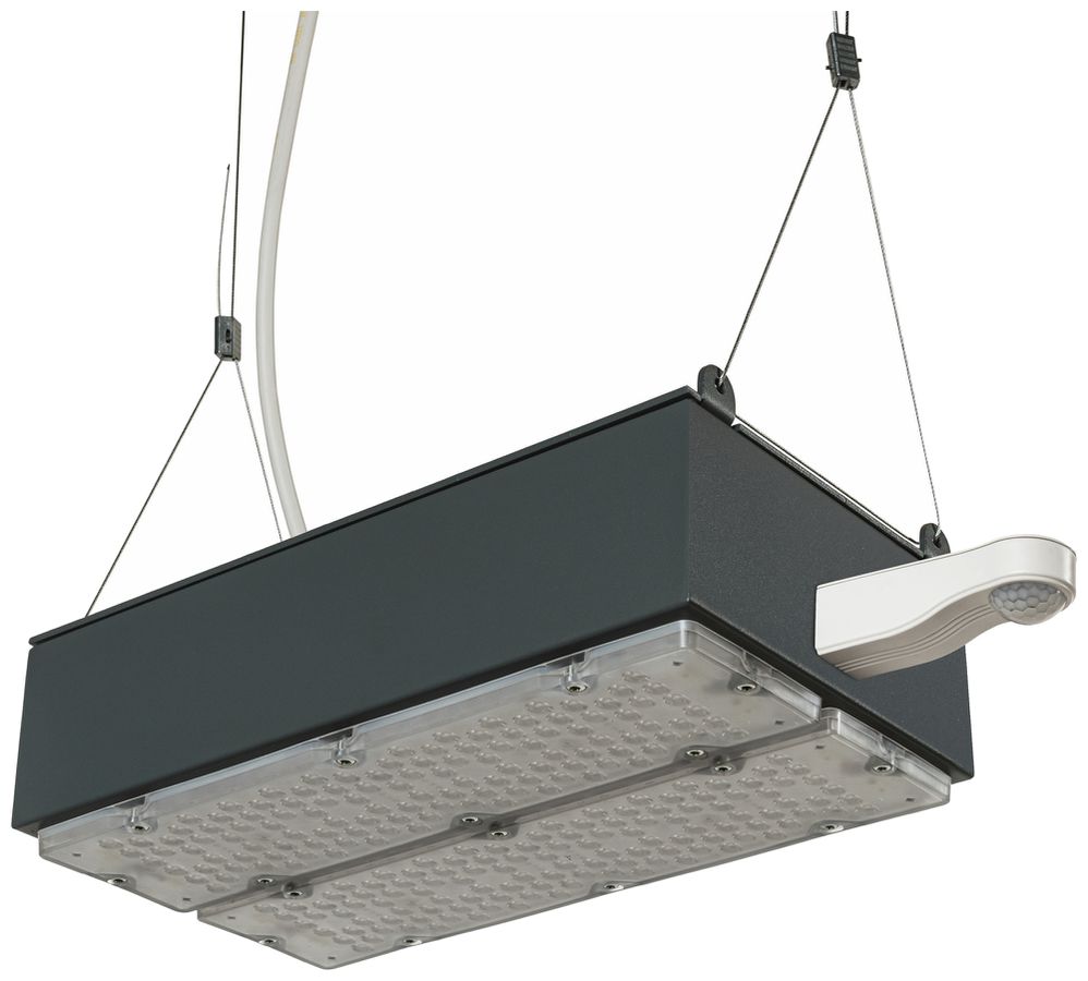 LED-Hallenstrahler Sylvania KubiXx AISLE PIR 54W 9400lm 840 IP65 DALI 440×190