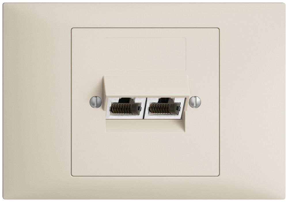 EB-Dose 2×RJ45/s 4P getr. EDIZIOdue crema ITplus