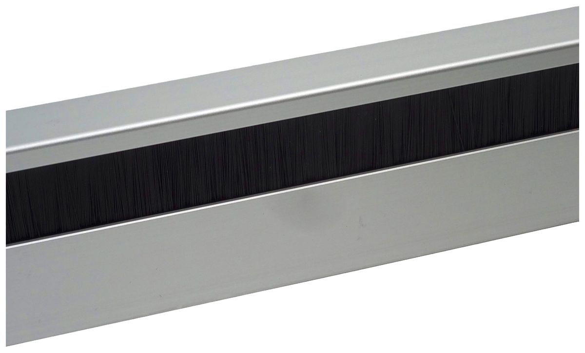 Plinthe ELBRO 2400×60×20mm argent brosse noire