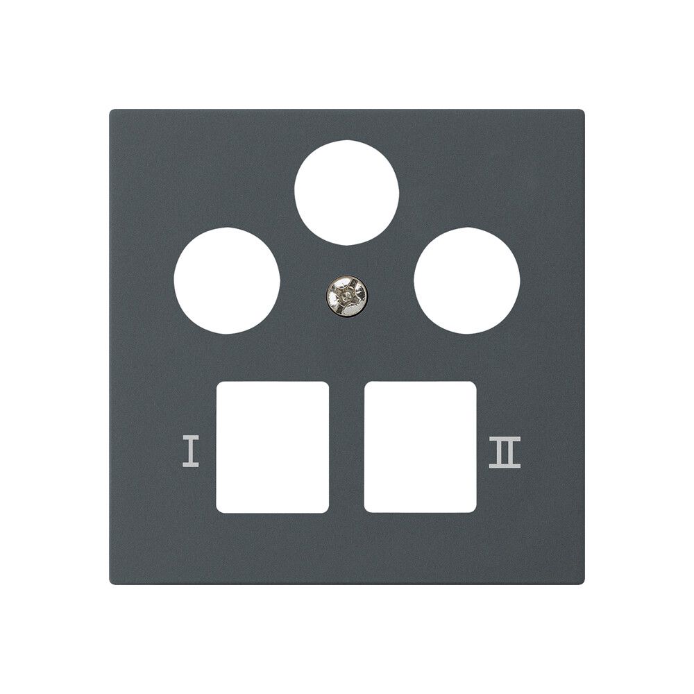 Placca frontale kallysto per R&M HWS antracite 3 fori SAT multimedia