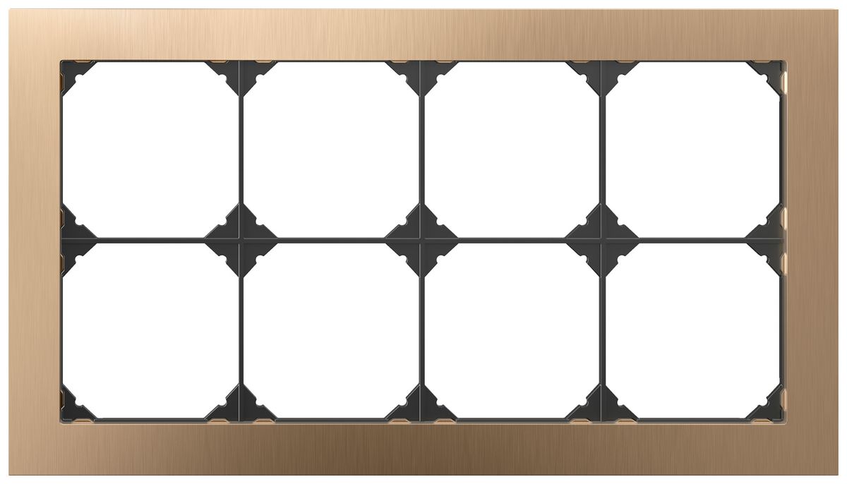 Cadre de recouvrement ENC EDIZIO.liv prestige SNAPFIX® 2×4 274×154mm laiton
