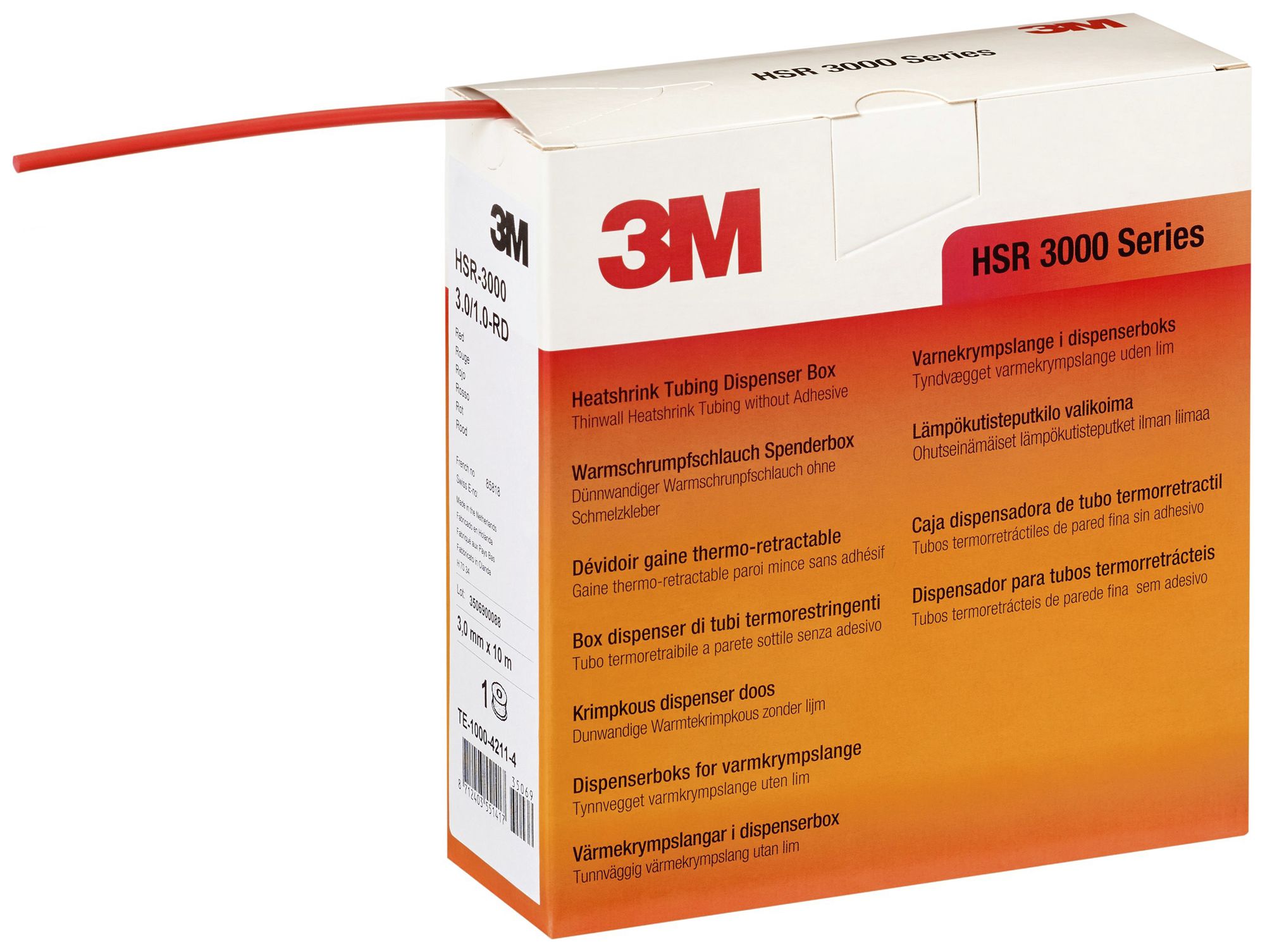 Schrumpfschlauch 3M HSR/3/1 rot 10m