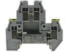 Borne de terre joignable Woertz 0.5…4mm² raccordement à vis 2×2 DIN 35mm gris